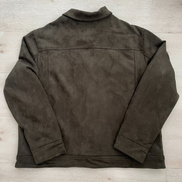 Goodfellow & CO Men's Olive Green Faux Suede Trucker Jacket Size XL - Picture 2 of 6